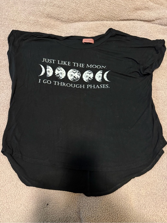 Ragdoll Tops - Ragdoll LA Black Moon Phases Graphic Oversized T-Shirt